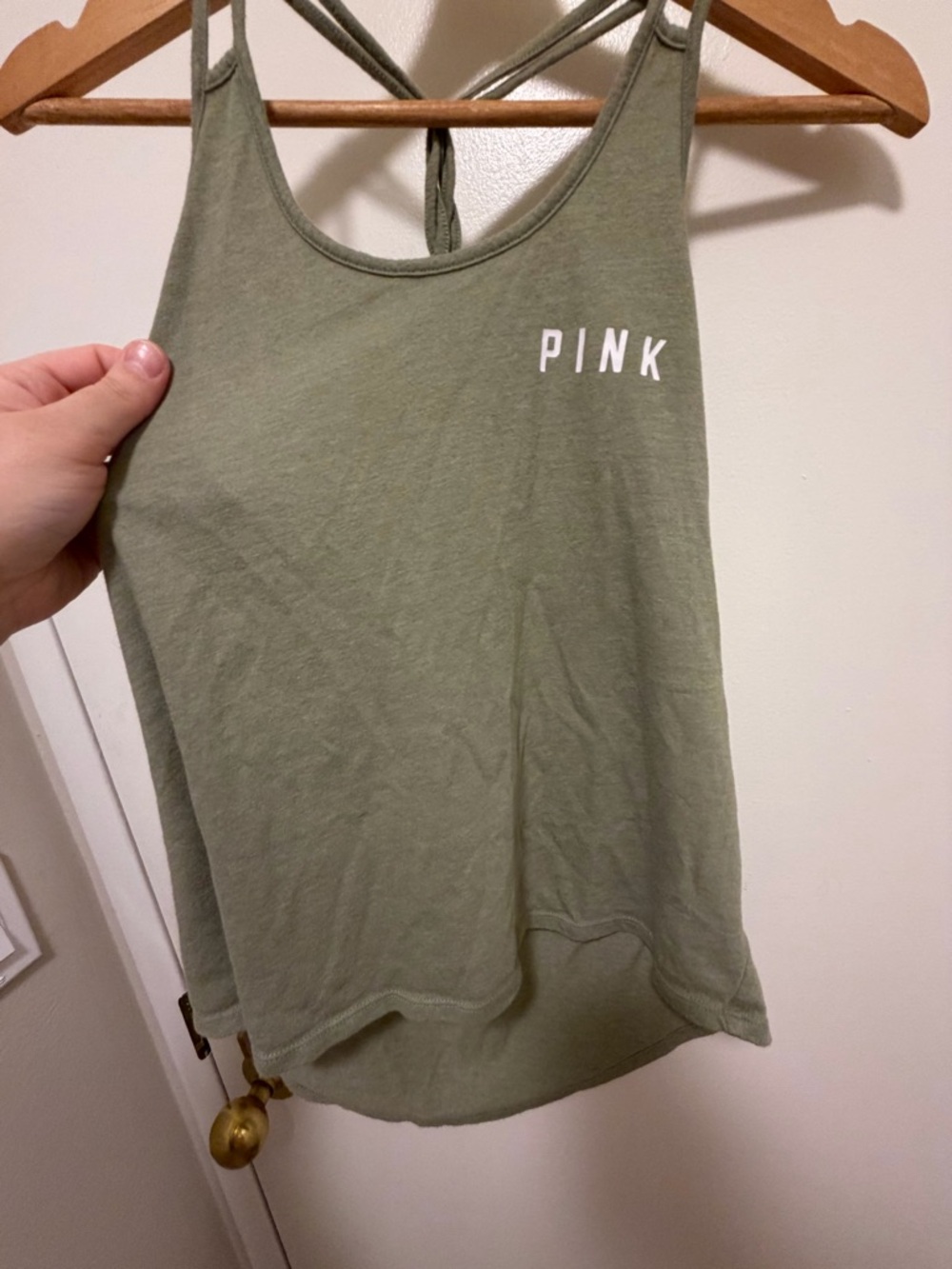 PINK by Victoria's Secret Olive Green Tank Top racerback XS